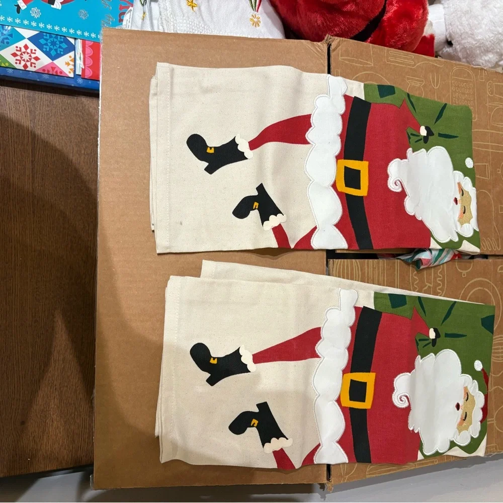 Crate and barrel Santa towels
